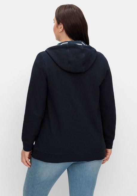 sheego Sweatjacke mit Kapuze, aus Waffelpiqué - nachtblau sheego Osterangebot