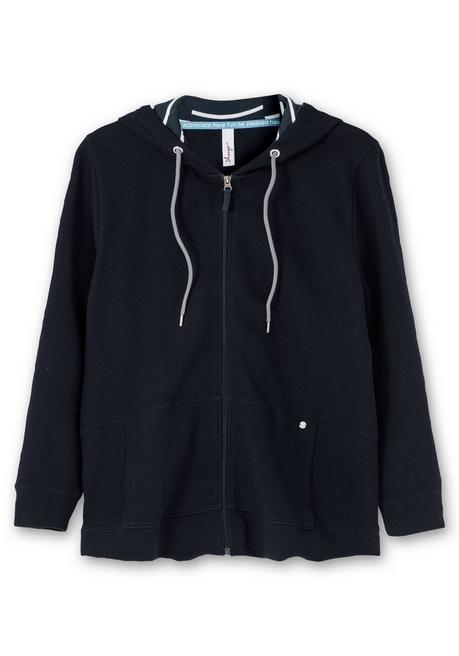 sheego Sweatjacke mit Kapuze, aus Waffelpiqué - nachtblau sheego Osterangebot