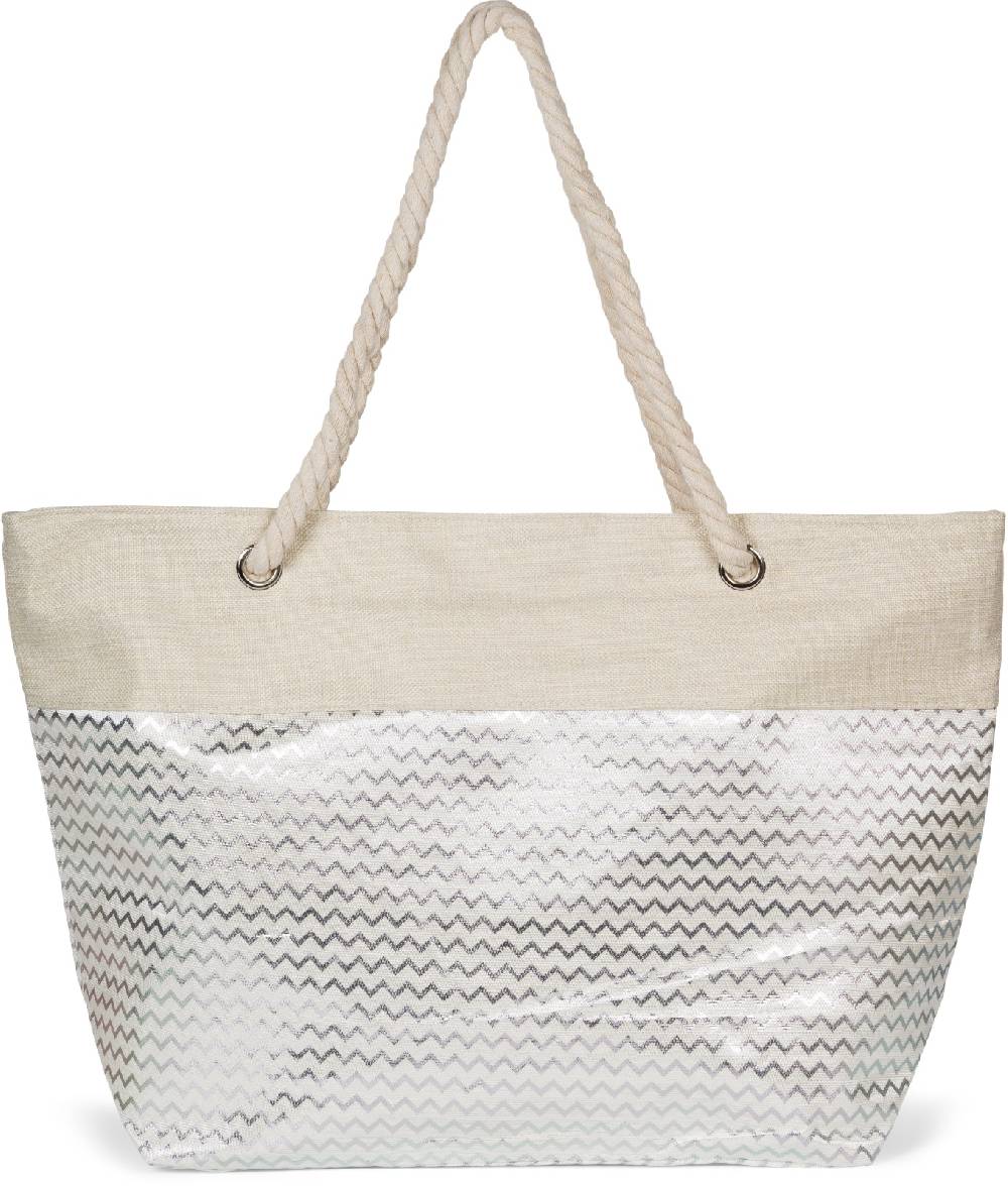 Stylebreaker Strandtasche Metallic Zick-Zack Begrenztes Angebot