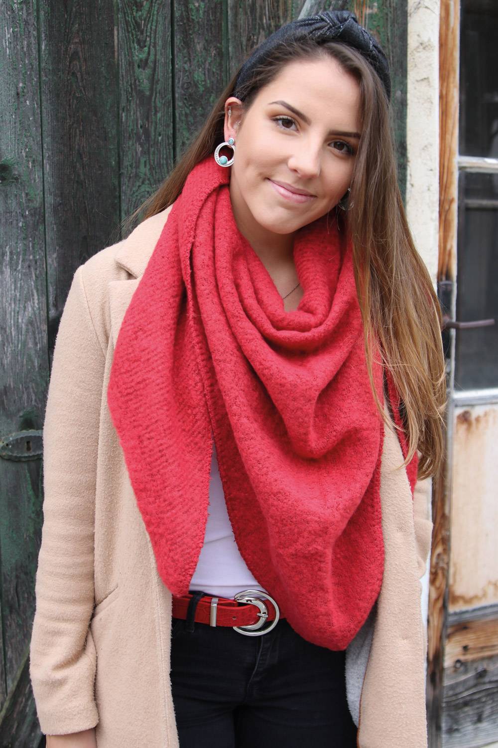 Stylebreaker Strick Dreiecktuch meliert Black Friday