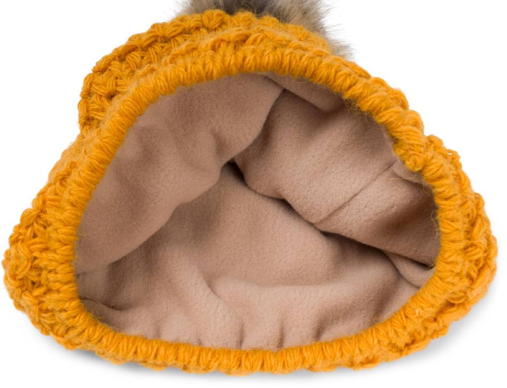 Stylebreaker Kinder Bommelmütze V-Muster Gehäkelt Letzter Tag