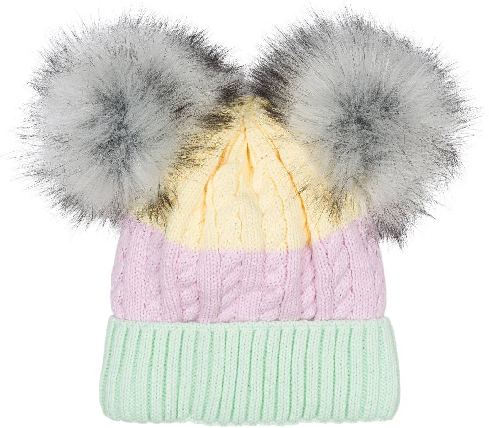 Stylebreaker Gestreifte Kinder Bommelmütze mit zwei Bommel 50% Rabatt für begrenzte Zeit