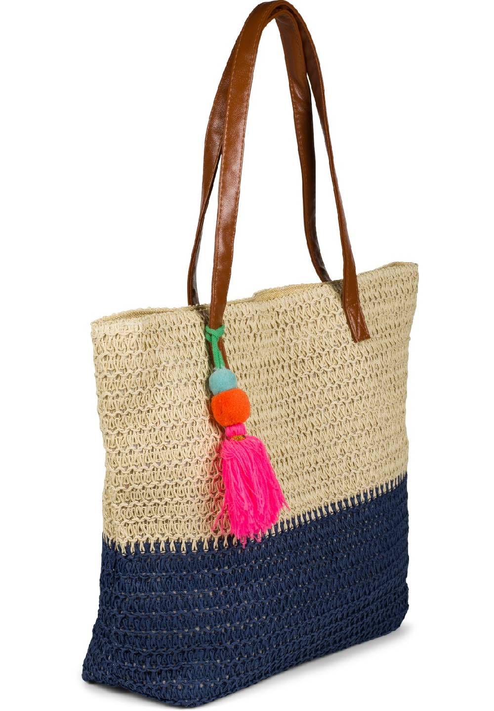 Stylebreaker Korbflecht Henkeltasche - Basttasche 2-Farbig Online