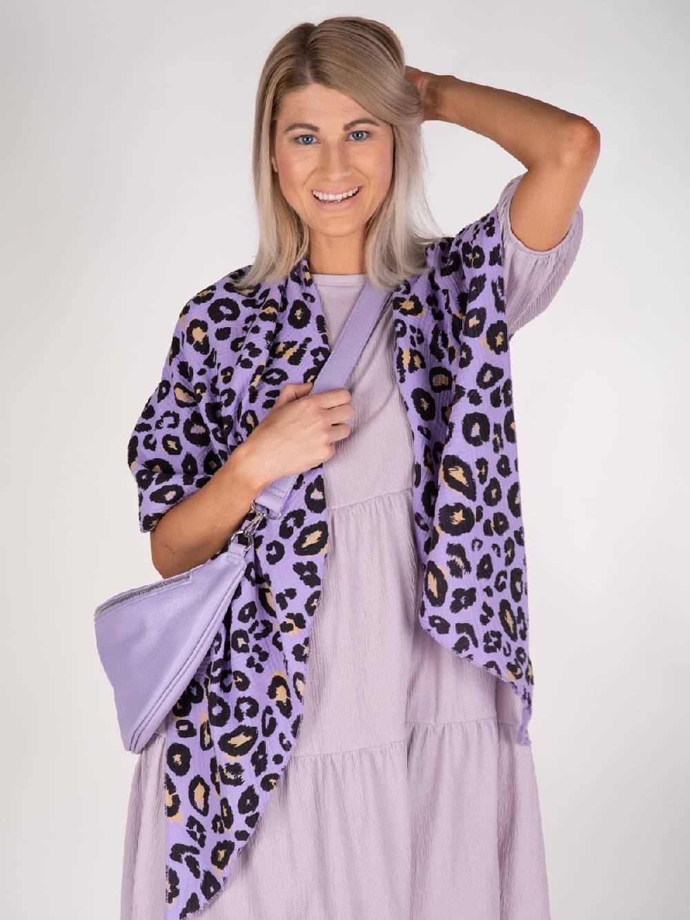 Stylebreaker Musselin Dreiecktuch Leoparden Print Fabrikverkauf