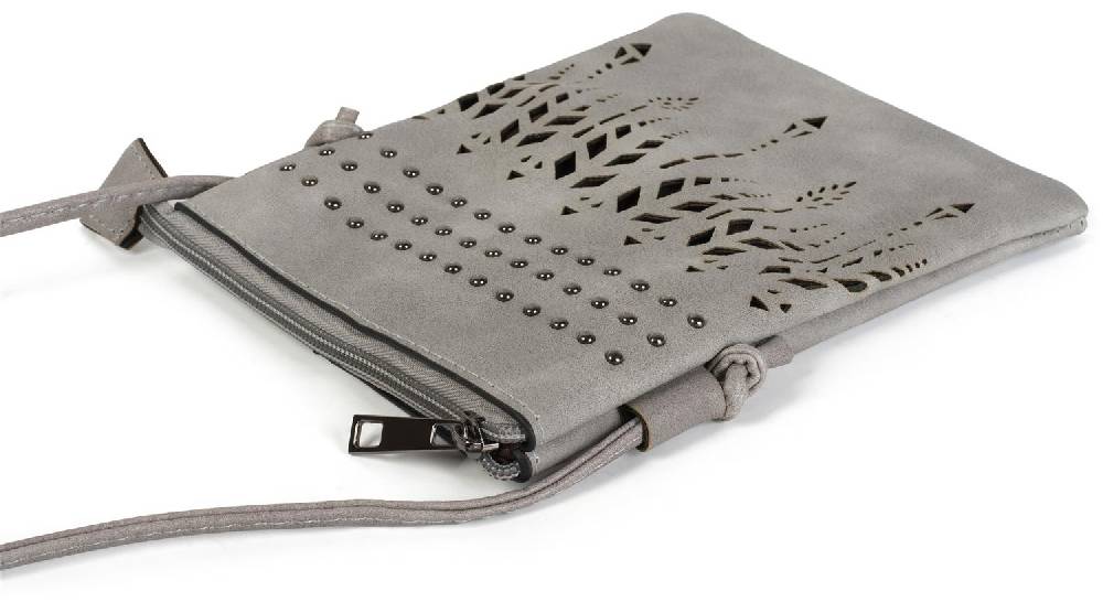 Stylebreaker Mini Umhängetasche Ethno Cutout und Nieten Letzter Tag