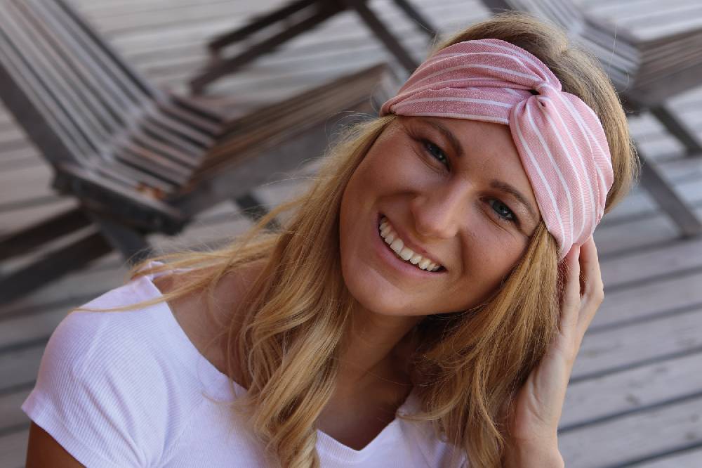 Stylebreaker Haarband mit Streifen Muster und Twist Knoten Im Verkauf