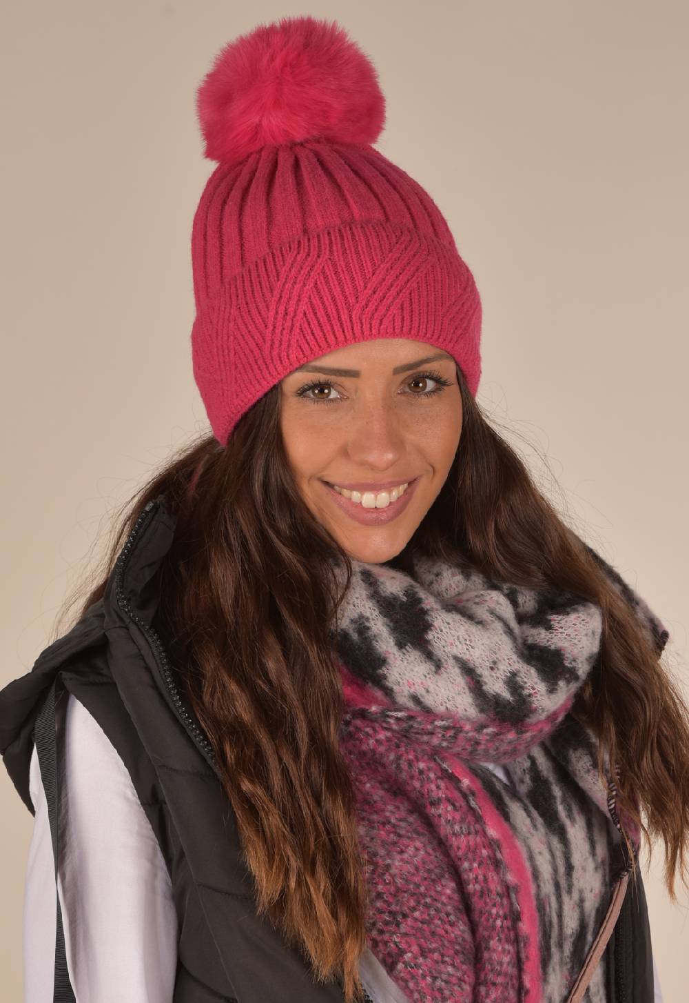 Stylebreaker Strick Bommelmütze mit Rippen Muster Fabrik Onlineshop