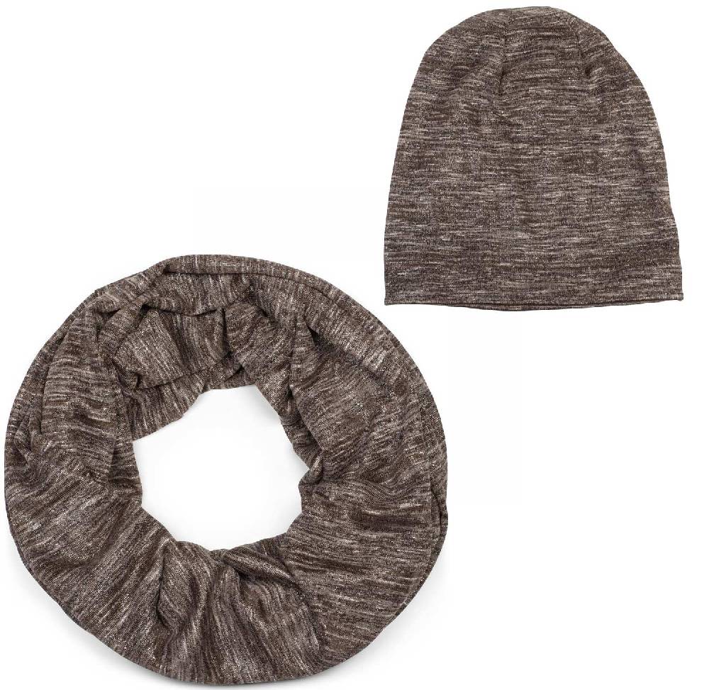 Stylebreaker Loop und Beanie Set mit Glitzerfaden und kleinen Pailletten Preisnachlass
