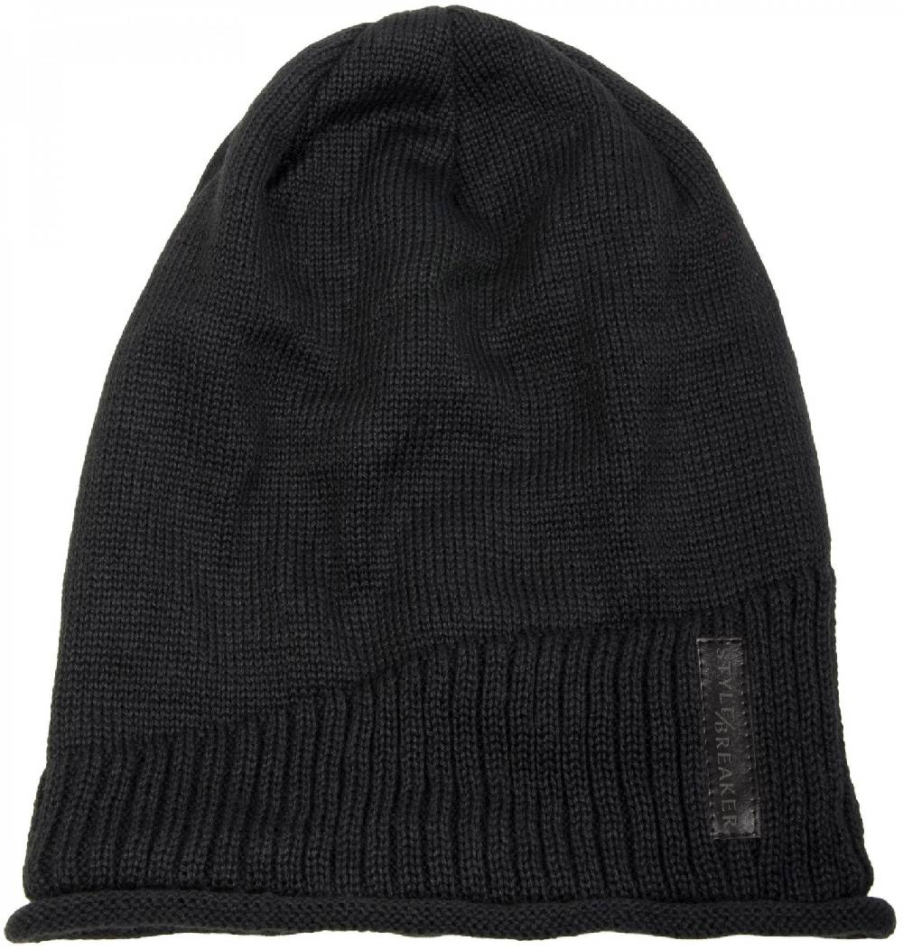 Stylebreaker Feinstrick Beanie mit Teddyfleece Blitzangebot