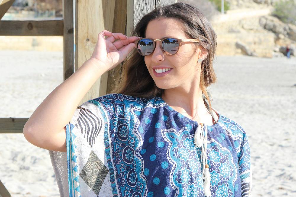 Stylebreaker Panto Sonnenbrille Holz Optik Sonderangebote