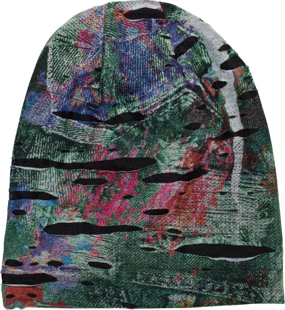 Stylebreaker Beanie mit Farbklecksen in Destroyed Optik Begrenzte Freigabe