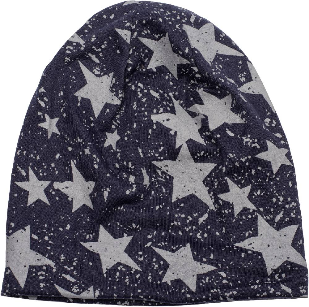 Stylebreaker Beanie Mütze mit Sterne Splat Style Print Fabrikladen