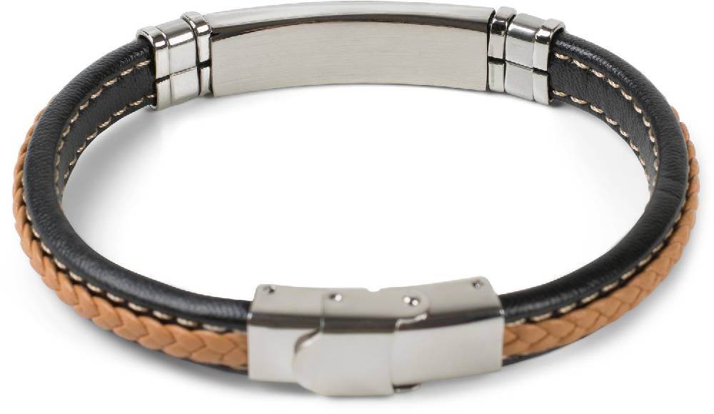 Stylebreaker Armband mit Flecht und Metallelementen Auslauf