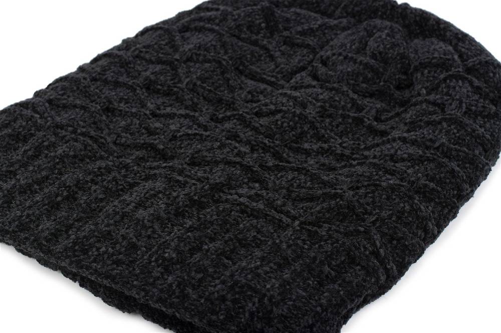 Stylebreaker Chenille Beanie Mütze mit Waben Muster Limitierter Zeitrabatt