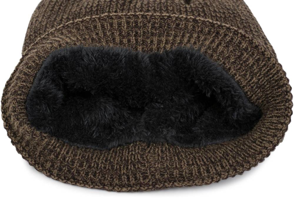 Stylebreaker Melierte Feinstrick Beanie Mütze mit Fleece Rabatt