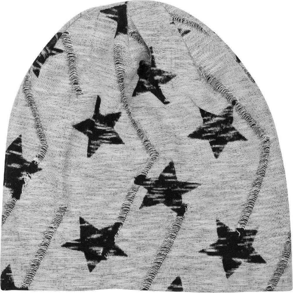 Stylebreaker Beanie Melange mit Sterne Print Fabrikladen