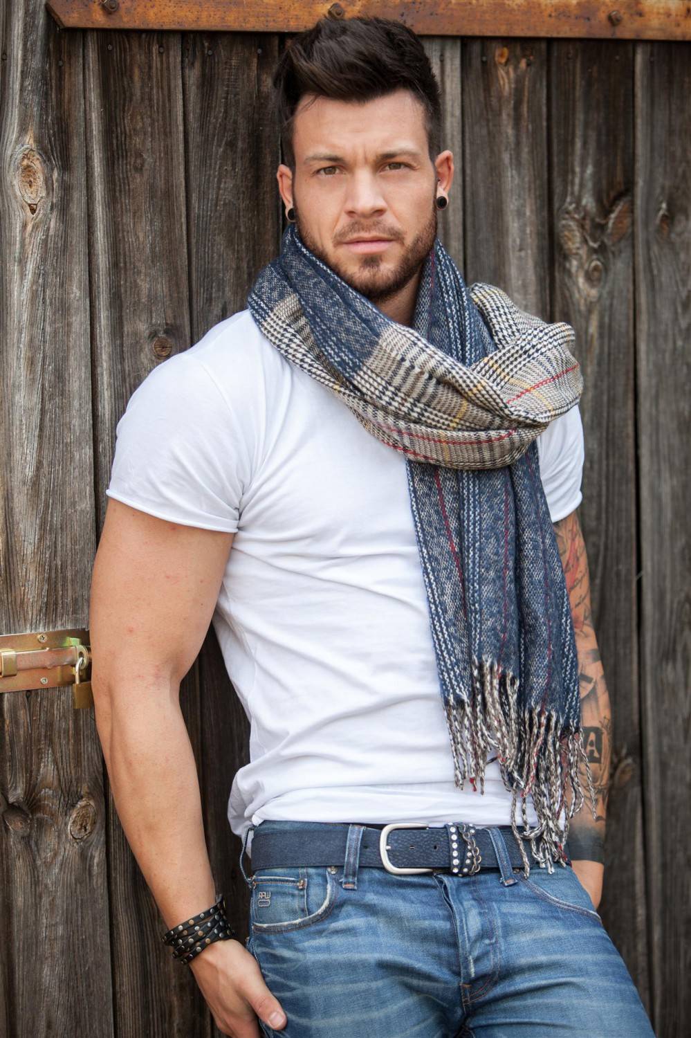 Stylebreaker Breiter XXL Schal mit Tartan Plaid Karo Muster Fabrik Onlineshop