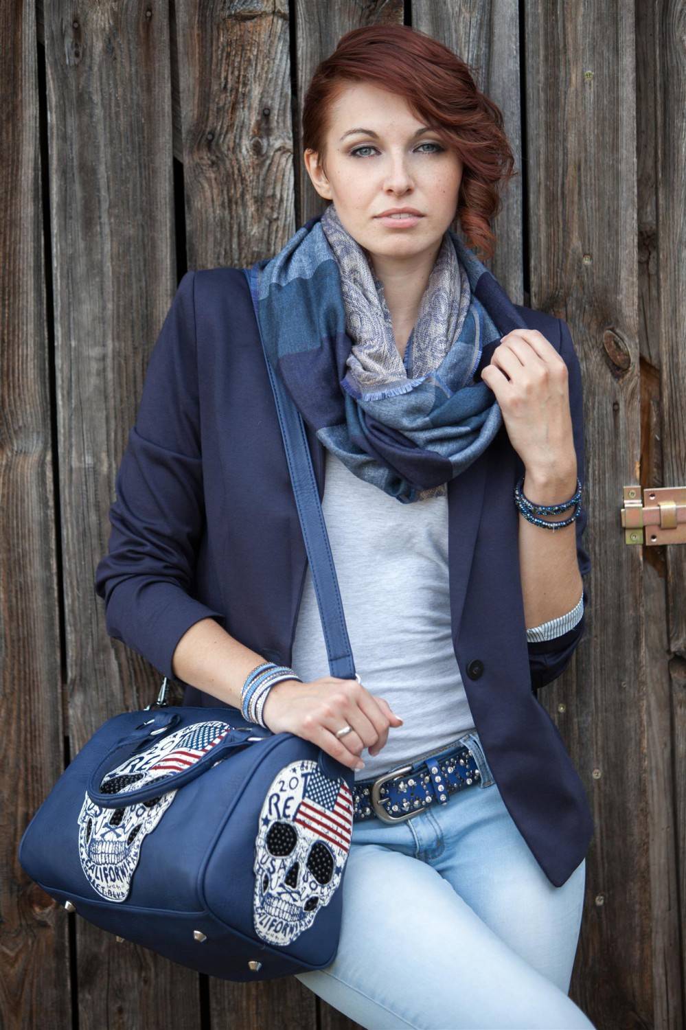 Stylebreaker Loop mit Streifen Paisley Muster Doubleface Fabrikpreis