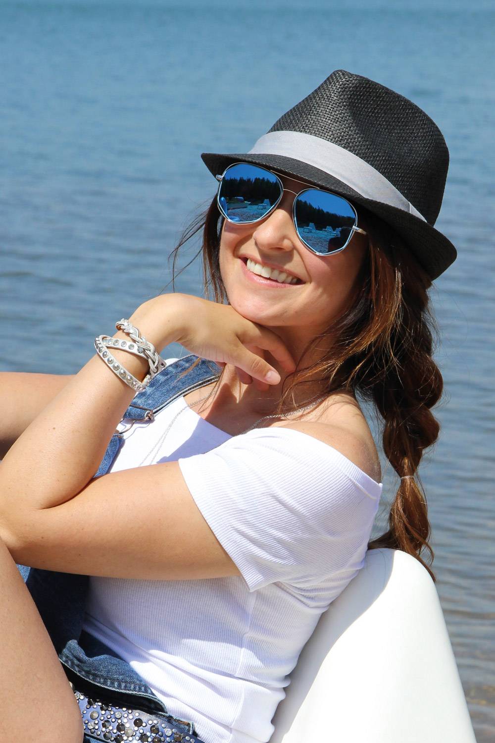 Stylebreaker Trilby Hut mit farbigem Zierband Black Friday
