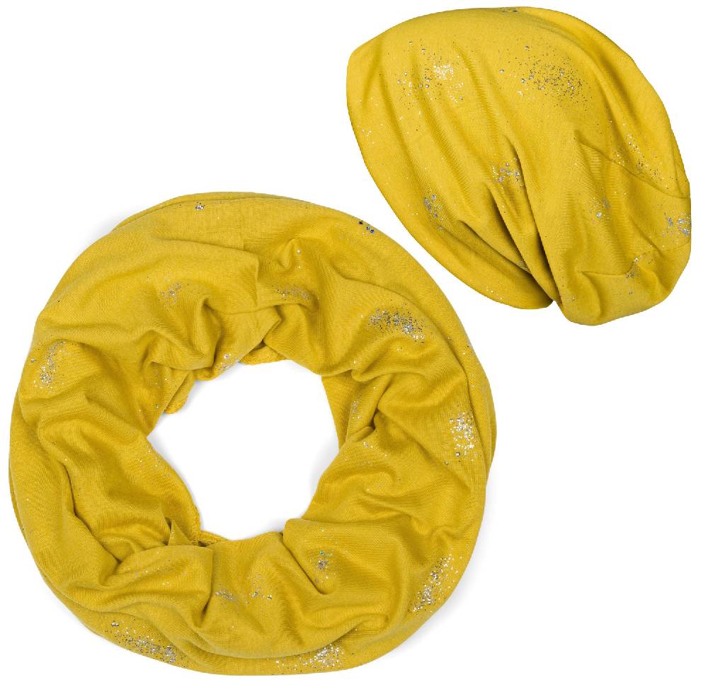Stylebreaker Loop und Beanie Set mit Glitzer und Pailletten Neueste Mode