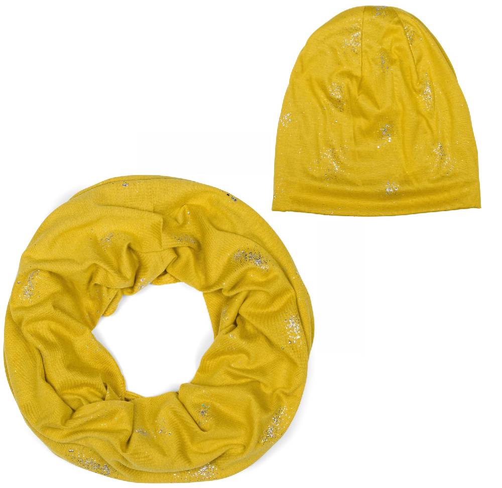 Stylebreaker Loop und Beanie Set mit Glitzer und Pailletten Neueste Mode