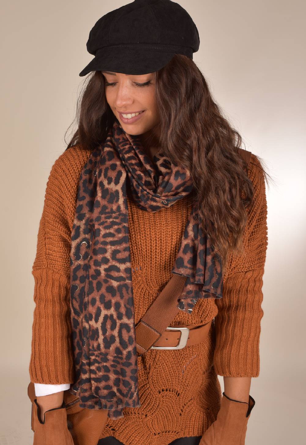 Stylebreaker Schal Leoparden Muster Metallic Details Online Outlet