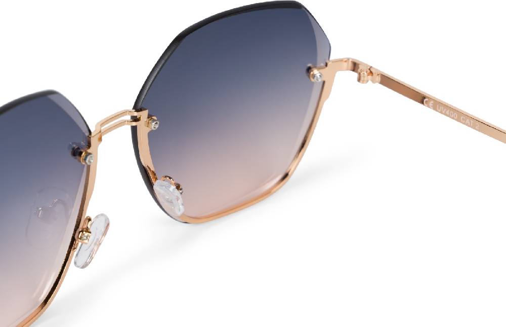 Stylebreaker Ovale Oversize Sonnenbrille Diamant Schliff Rahmenlos Tiefpreis