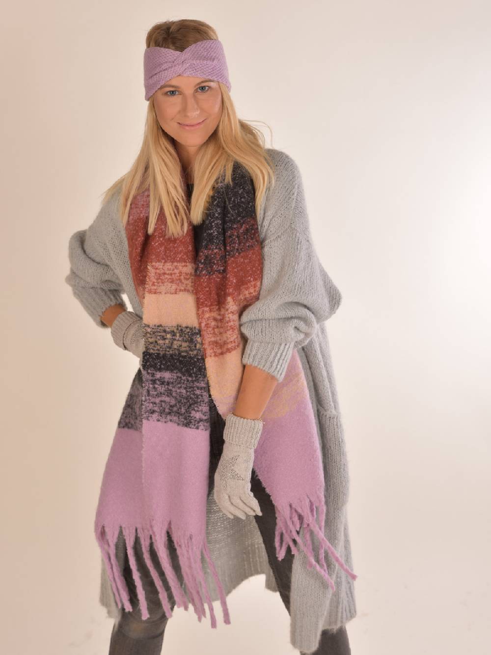 Stylebreaker Streifen Web Strickschal bunt Outlet