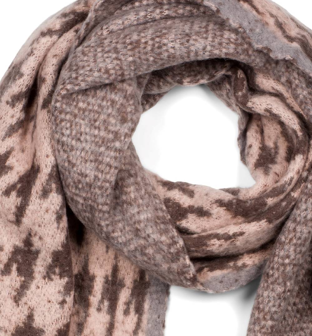 Stylebreaker Asymmetrischer Web Schal mit Pepita Hahnentritt Muster Auslauf