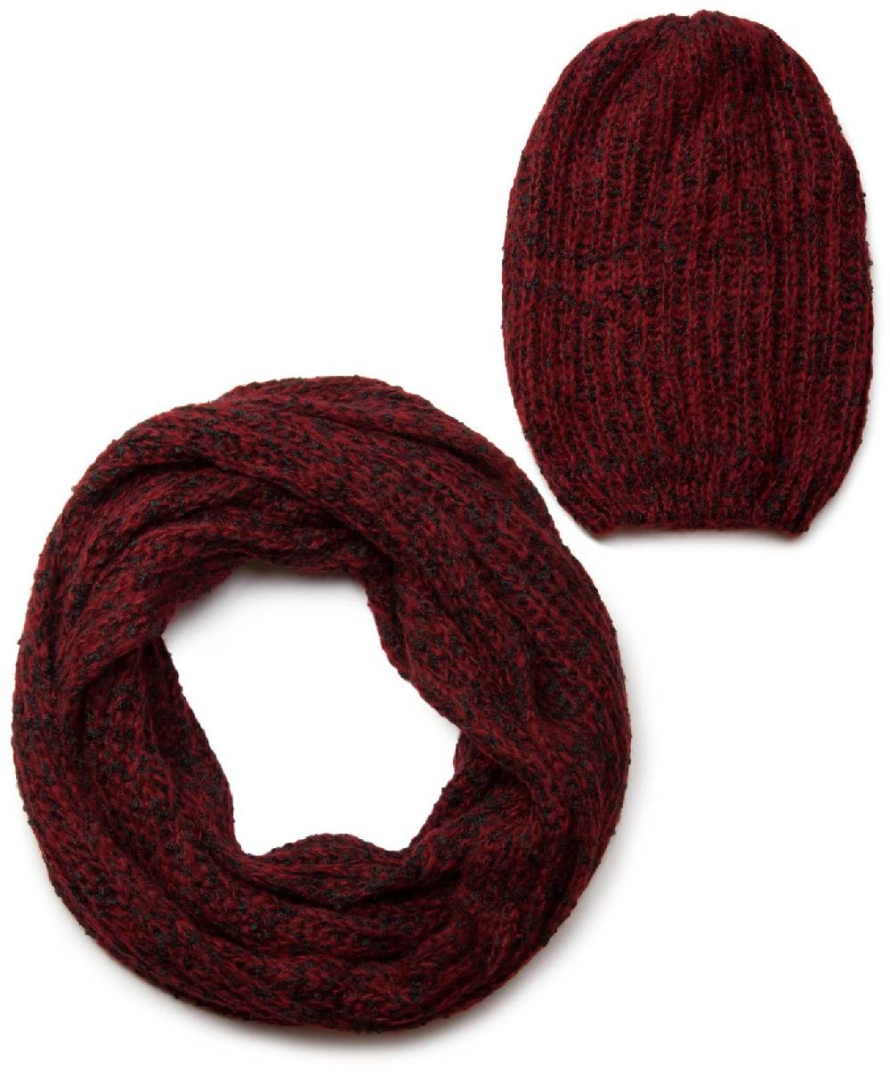 Stylebreaker Marmoriertes Strick Loop & Beanie Set Fabrik Onlineshop