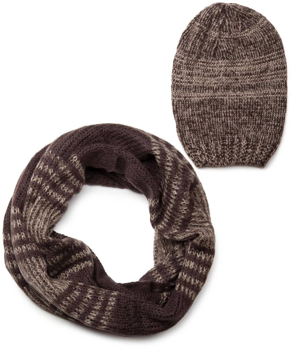 Stylebreaker Gestreiftes Strick Loop & Beanie Set Sonderangebot