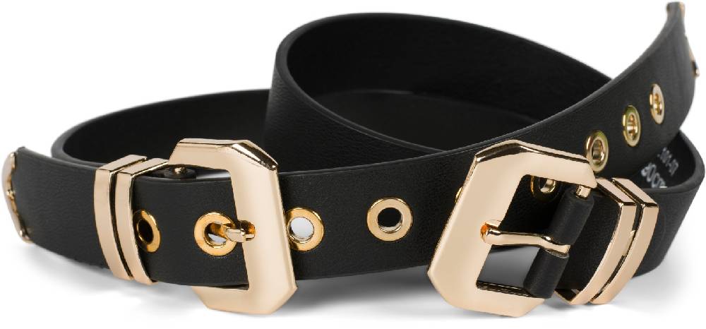 Stylebreaker Doppel Schnallen Gürtel mit goldenen Metall Details Tiefpreis
