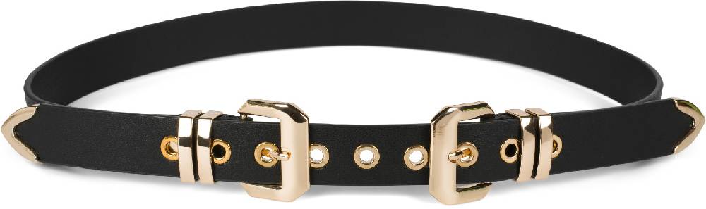 Stylebreaker Doppel Schnallen Gürtel mit goldenen Metall Details Tiefpreis