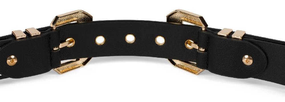 Stylebreaker Doppel Schnallen Gürtel mit goldenen Metall Details Tiefpreis