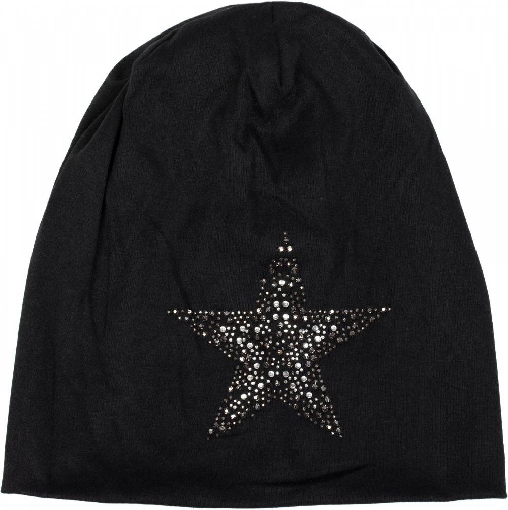 Stylebreaker Beanie Mütze mit Strass Nieten Stern Kostenlose Rückgabe