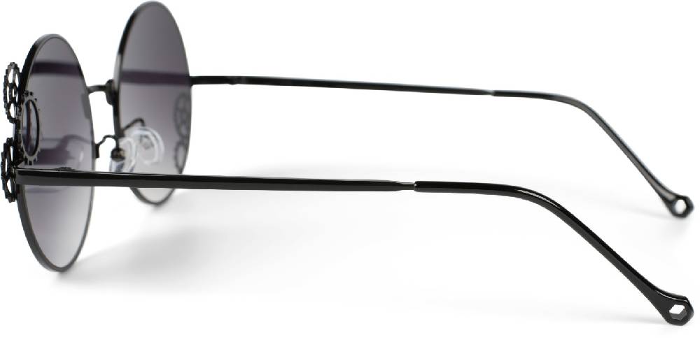 Stylebreaker Runde Sonnenbrille mit Zahnrad Applikation Letzte 3 Tage