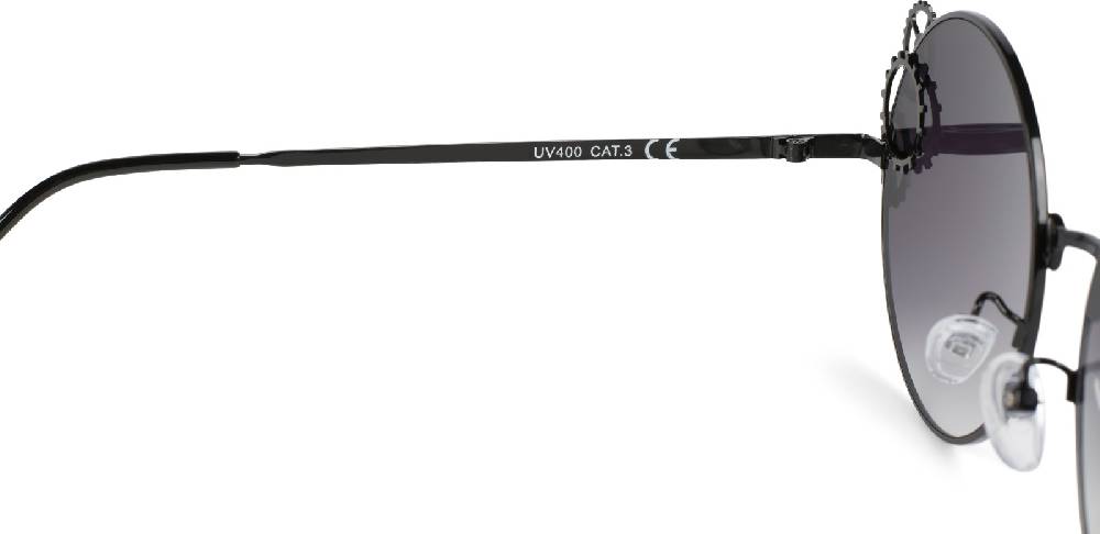 Stylebreaker Runde Sonnenbrille mit Zahnrad Applikation Letzte 3 Tage