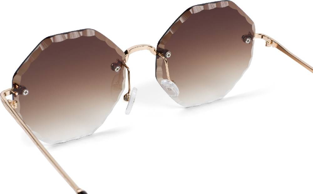 Stylebreaker Rahmenlose Runde Sonnenbrille mit Diamant Schliff Bis zu 65% Rabatt