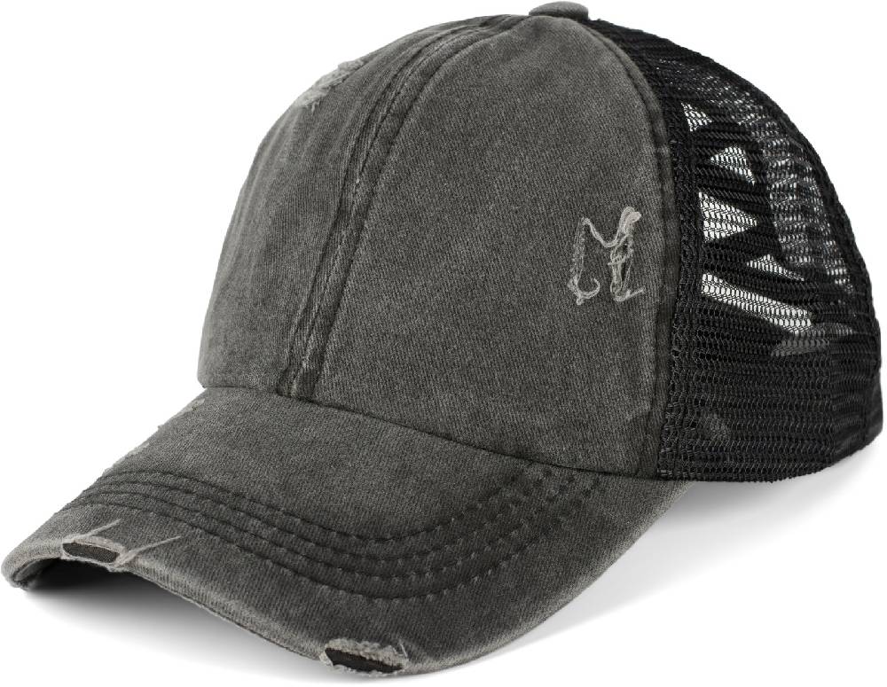 Stylebreaker Ponytail Baseball Cap Used Look mit Mesh Einsatz Riesige Rabatte