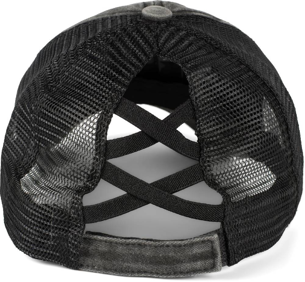 Stylebreaker Ponytail Baseball Cap Used Look mit Mesh Einsatz Riesige Rabatte