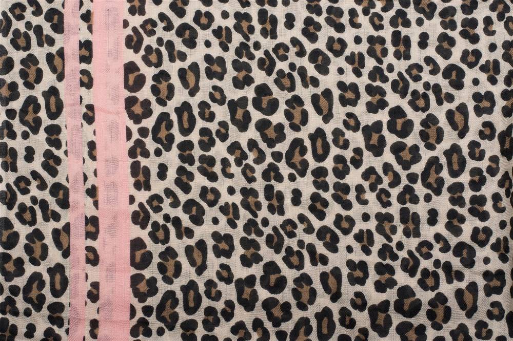 Stylebreaker Weicher Schal mit Leoparden Print und Streifen Im Verkauf