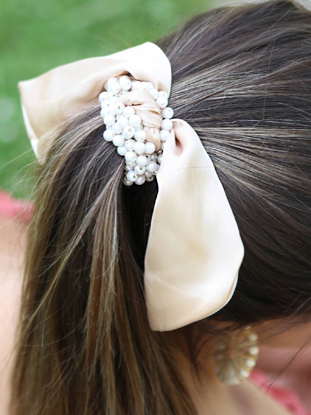 Stylebreaker Perlen Haargummi mit Satin Schleife Rabatte dieses Monats