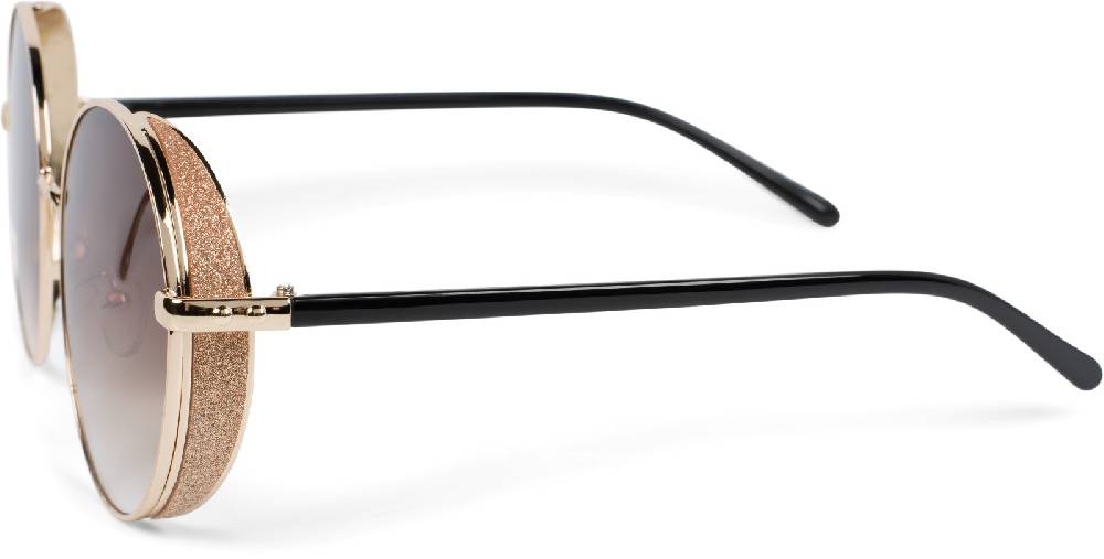 Stylebreaker Runde Sonnenbrille mit Glitzer Side Shield Fabrikverkauf