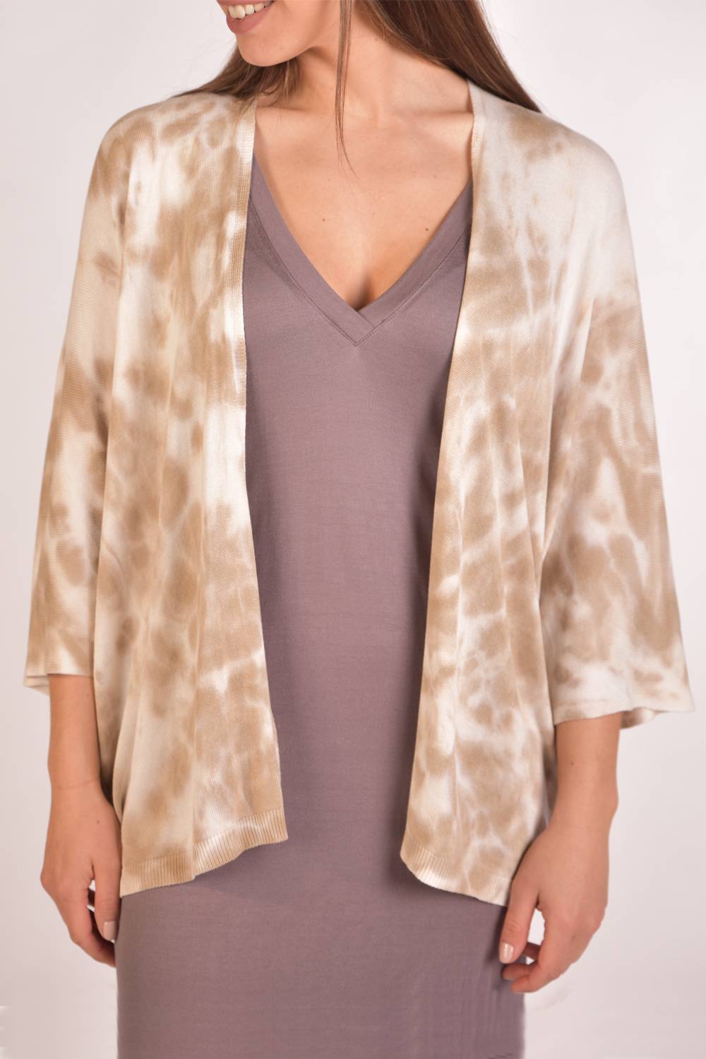 Stylebreaker Feinstrick Cardigan mit Batik Muster Limitierter Zeitrabatt