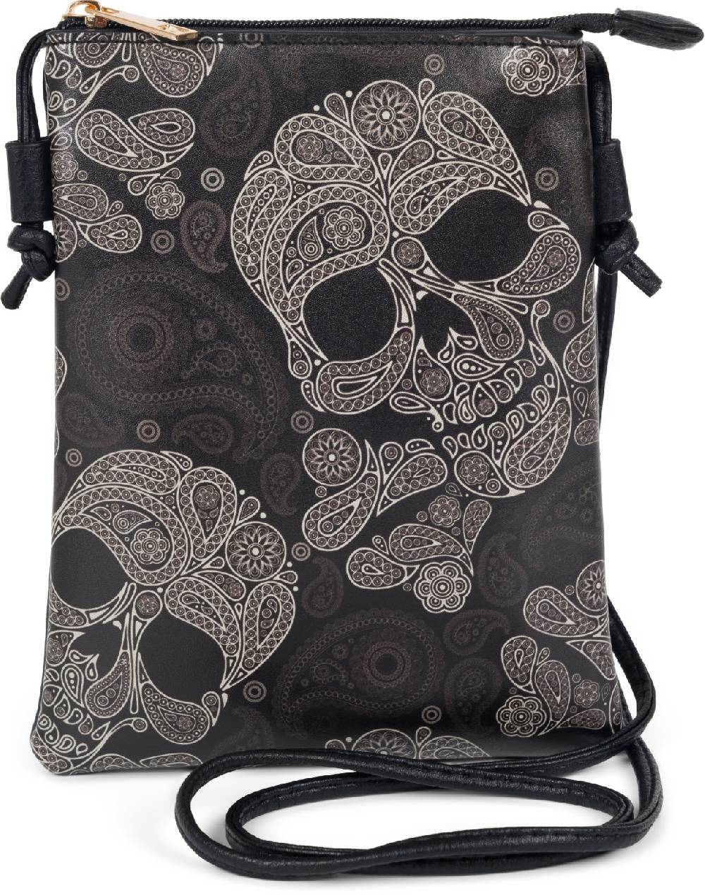 Stylebreaker Mini Umhängetasche Totenkopf Paisley Print Günstig kaufen