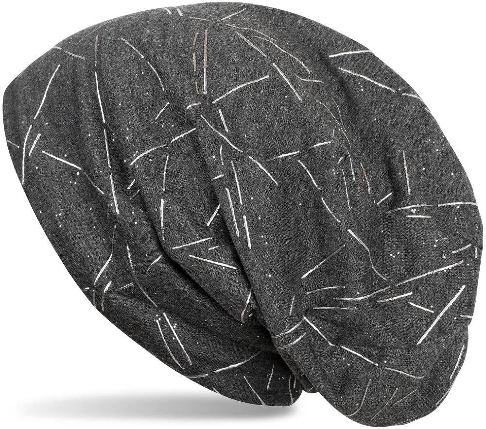 Stylebreaker Beanie Mütze mit Glitzer und Metallic Linien Flash Sale