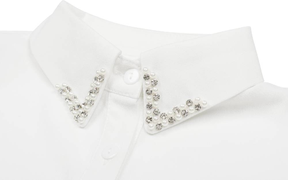 Stylebreaker Blusenkragen mit Perlen und Strass Valentinstagsangebot