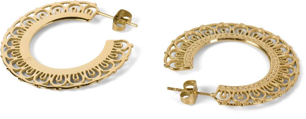 Stylebreaker Edelstahl Creolen Ohrringe mit Ornament Verzierung Blitzangebot