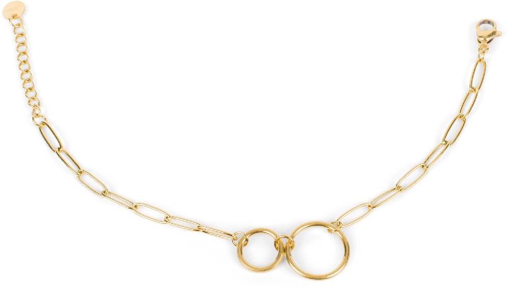 Stylebreaker Edelstahl Glieder Armkette mit Ring Anhängern Saisonale Angebote