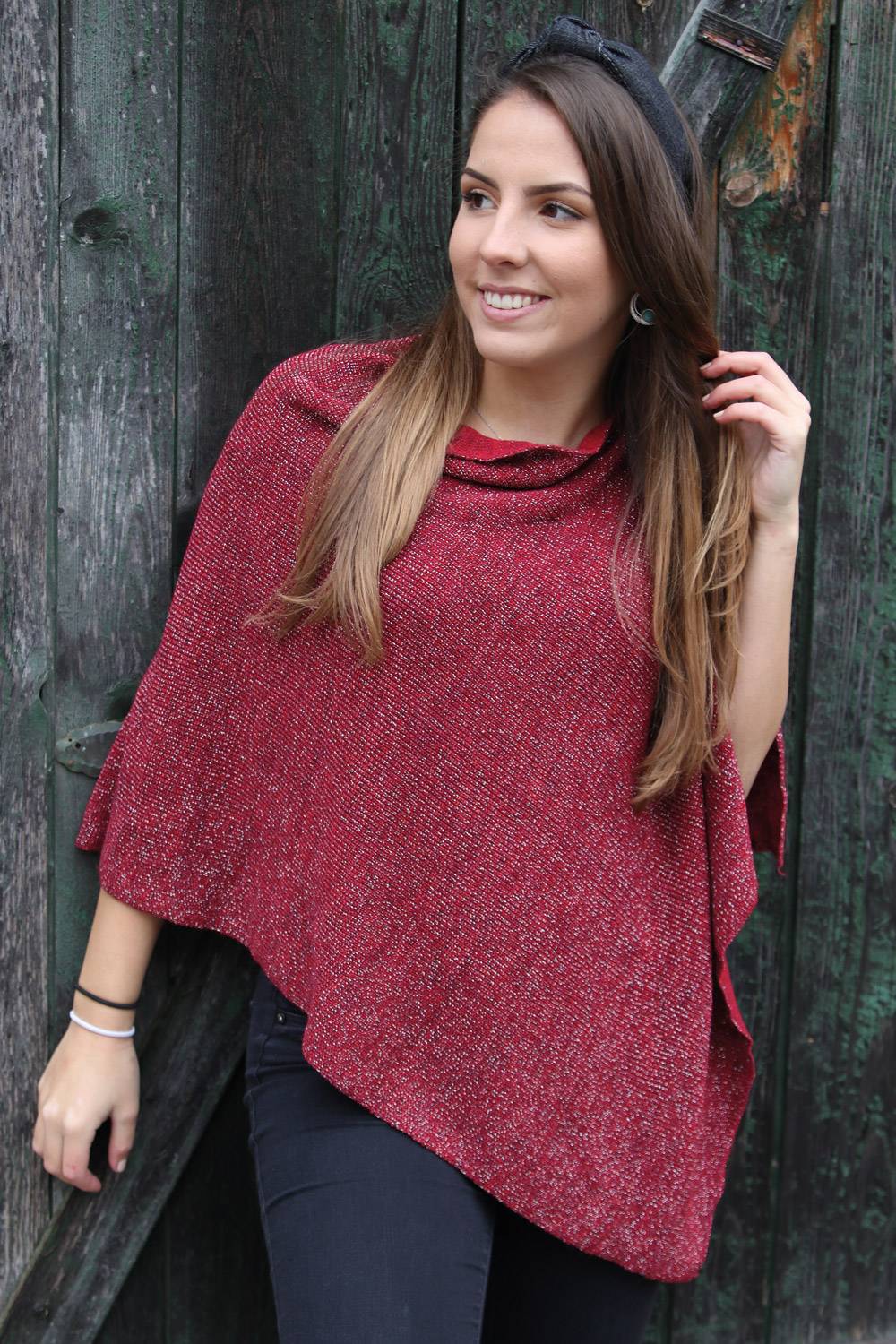 Stylebreaker Feinstrick Poncho mit Glitzerfäden Riesige Rabatte